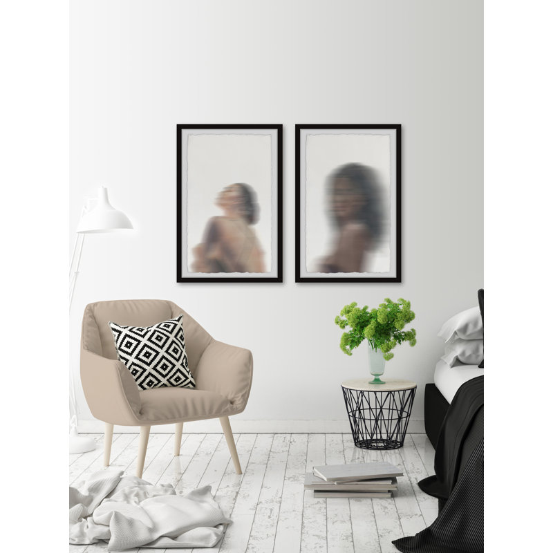 Diptyque de portrait flou, H 18 po x l 12 po