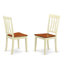 L'ensemble 5 pièces de table et chaises de cuisine comprend une table de salle à manger ronde avec Dropleaf et 4 chaises en bois massif, babeurre 42 po x 42 po-823365964-823372839-823366000