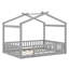 Structure de lit en bois avec clôture-709526561