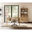 Ensemble de bureau 2 pièces, bureau de direction 56 "et bibliothèque avec tiroirs-1747615269