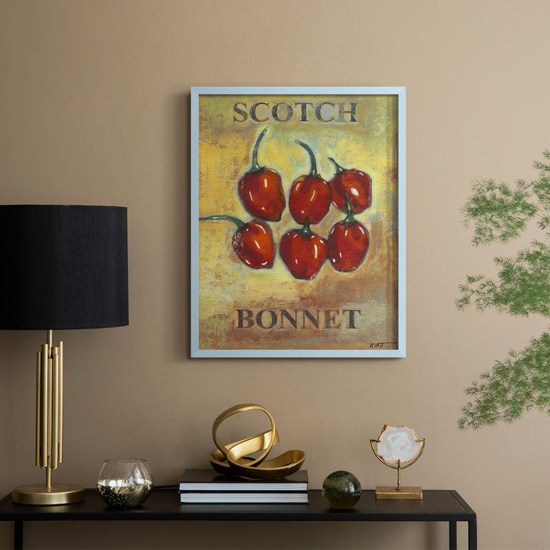 Scotch Bonnet, reproduction encadrée - bois massif, Bleu, H 30 po x l 24 po