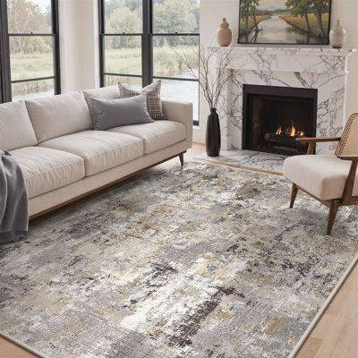 Tapis d'intérieur gris / brun à motif antidérapant Mignone