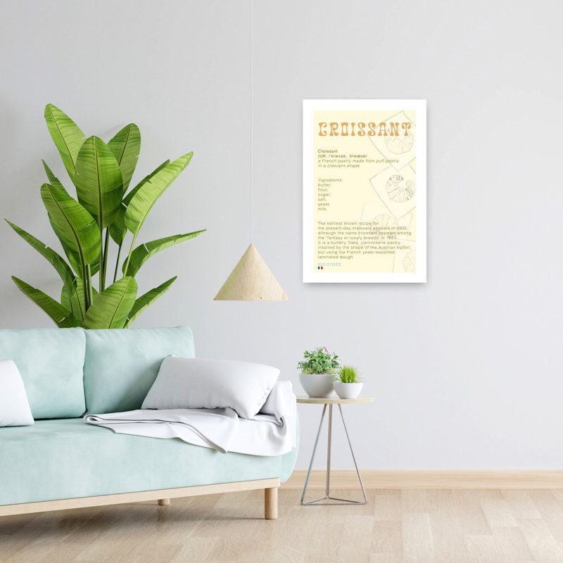 Croissant histoire moderne, art mural, H 24 po x l 16 po