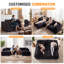 Canapé d'angle modulaire en forme de U, recouvert de chenille noire de 141 pouces de large, avec 2 poufs-485687178