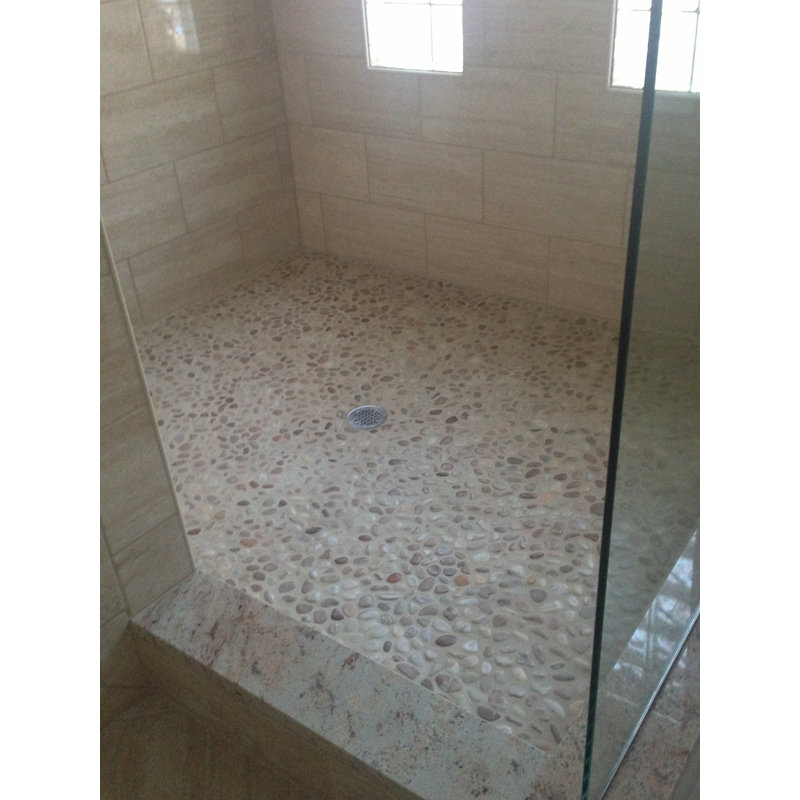 Shire Random Sized Natural Stone Mosaic Tile - Beige 12" x 12" Mesh Backed - 1 Sq. Ft.