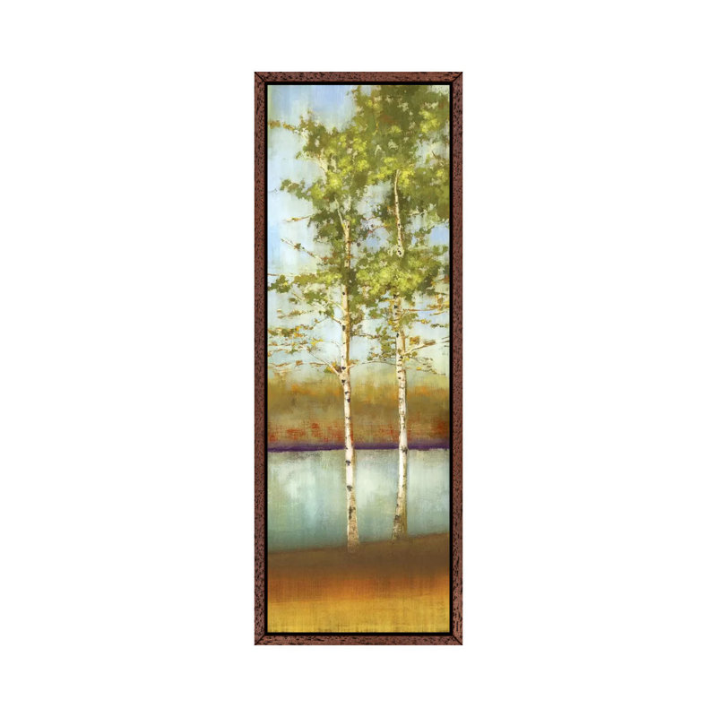 Swaying Along II by Allison Pearce - Painting on Canvas, 30.48 cm H x 91.44 cm W, Classic Brown Wood Framed Canvas