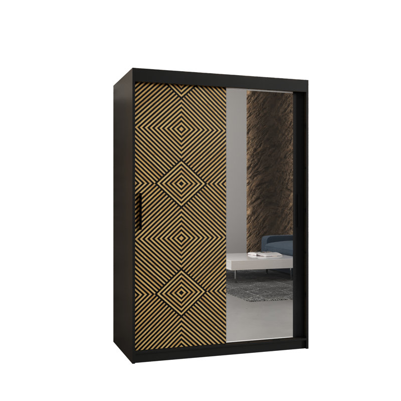 Amarelis 2 Door Manufactured Wood Wardrobe, 200cm H x 120cm W x 62cm D