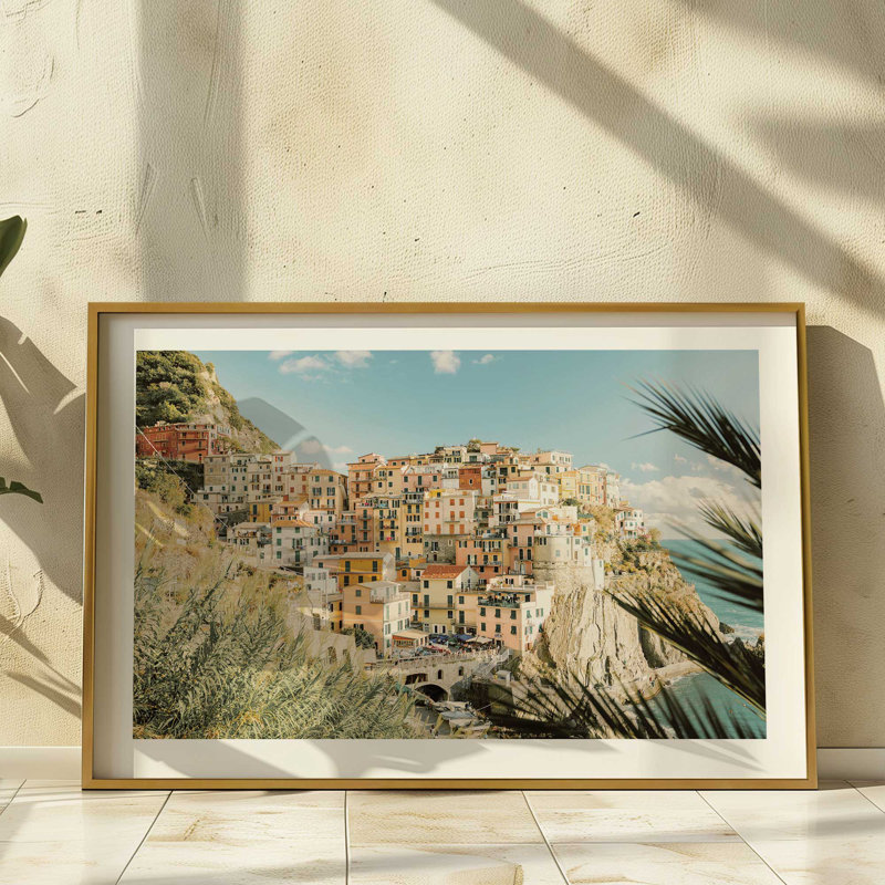 Impression de côtes éclatantes, Cadre simple blanc opaque, H 25 po x l 37 po x P 1,25 po