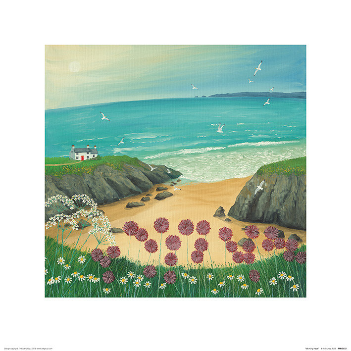 Ocean Breeze - Print, 40cm H x 40cm W x 0.1cm D, White Framed