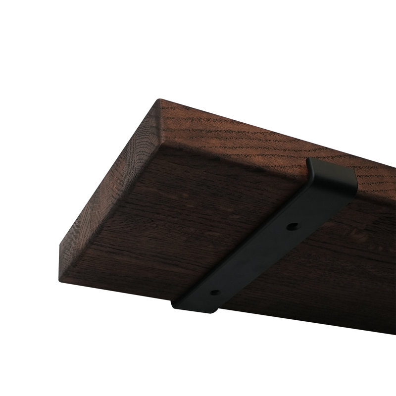 Floating Shelves, USA Grown Solid Hardwood, Dark Brown Wood, 1.5" H x 24" W x 7.5" D