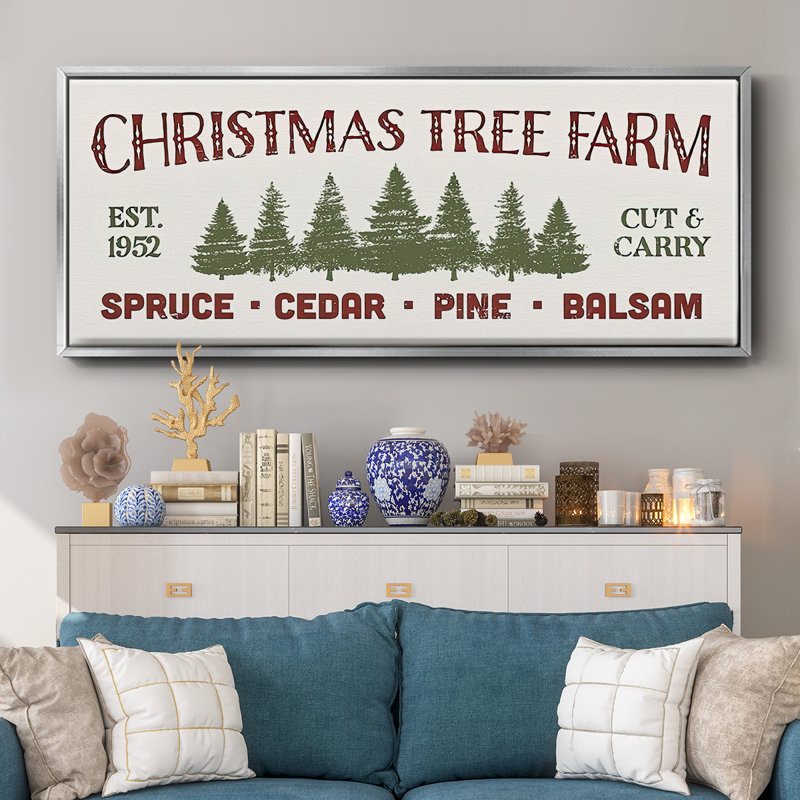 Christmas Tree Farm- Framed Canvas, 8" H x 20" W