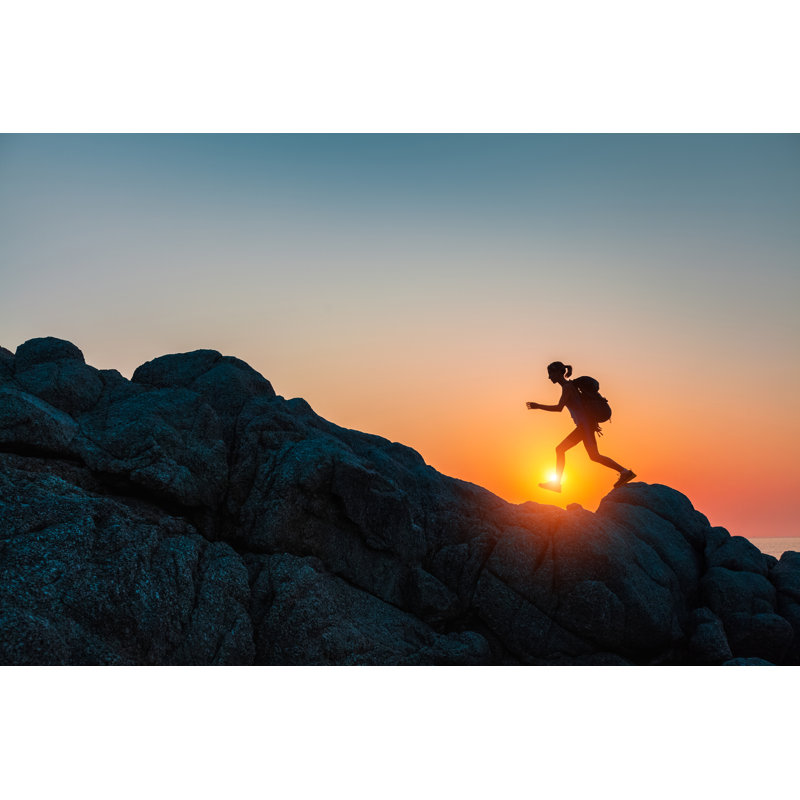 Hiker With Backpack - Wrapped Canvas Print, 30cm H x 46cm W x 3.8cm D