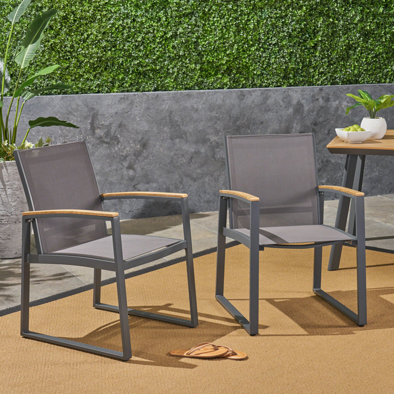 Chaise de patio Aresha, Gris