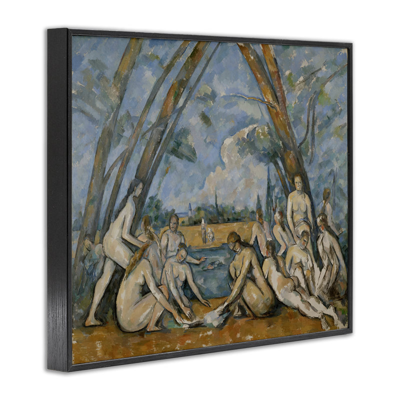 «Classic Cezanne Large Bathers», art giclée par one1000paintings, Cadre noir, H 16 po x l 20 po