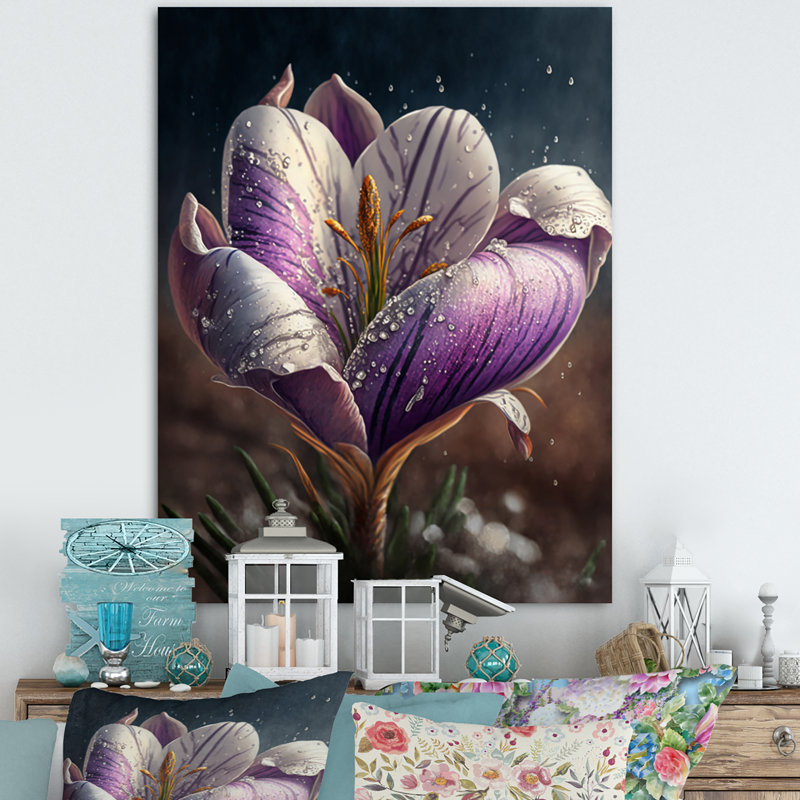 «Blooming Crocus I», reproduction sur toile, L 12 po x H 20 po, Toile tendue