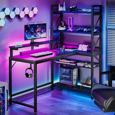 Darnecia L-Shaped Computer Desk with Power Outlet