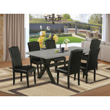 Aimani 6 - Person Solid Wood Solid Wood Top Trestle Dining Set