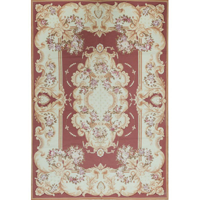 Hand-Knotted High-Quality Red and Beige Area Rug