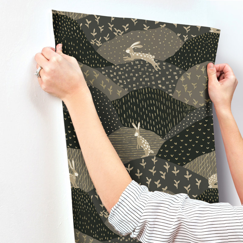 Peter Black Rabbit Fields Wallpaper, Black