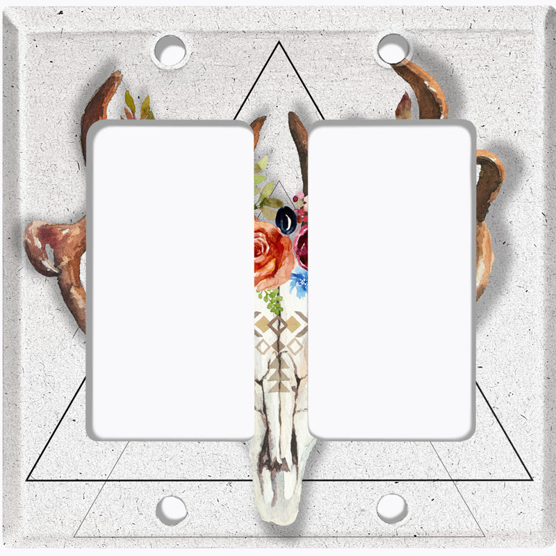 Patterned 2 - Gang Toggle Light Switch Standard Wall Plate