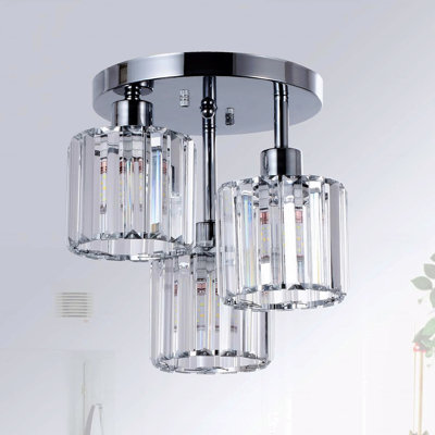 Ceiling,3-Light Configuration Kitchen Mount,Hallway Light Fixtures Ceiling With Clear Crystal Shades