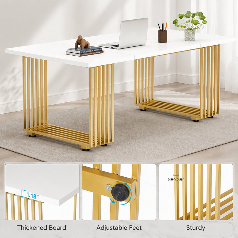 Bureau de direction élégant, fonctionnel et spacieux avec coussins réglables pour une stabilité et un design moderne