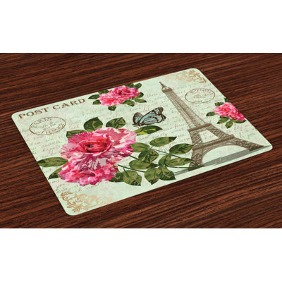 Gault Colourful Shabby Plant Roses Leaf Placemat