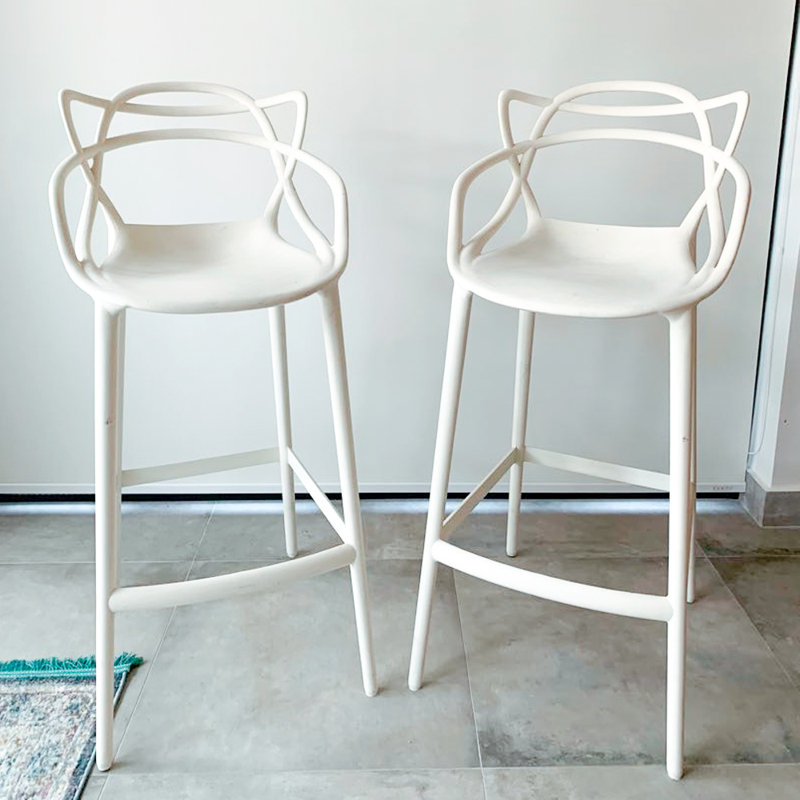Tabouret Alldredge, Blanc, Tabouret de bar (siège d’une hauteur de 30 po)