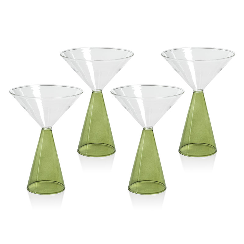 Verres à martini Monticello, ensemble de 4, Vert