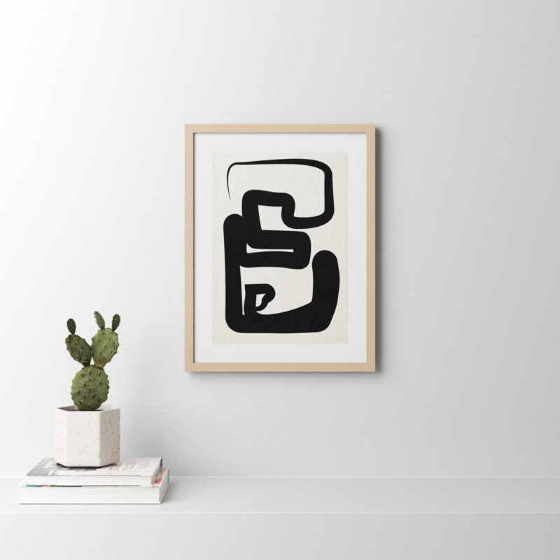 Oneliners-1 by Design Fabrikken, 14.12" H x 11.12" W x 0.88" D, Black Framed Paper