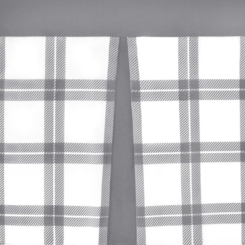 Rideau de cuisine à carreaux sur mesure 58 po, Gris, L 24 po x L 58 po