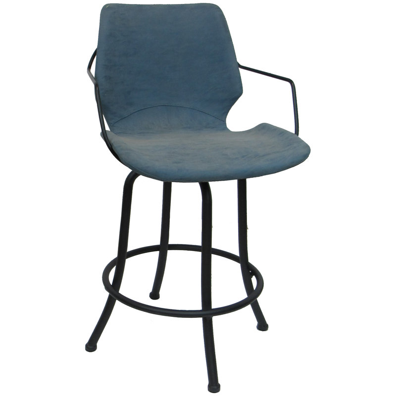 Comptoir pivotant, bar et tabouret très grand Noie, Bleu, Très haute (assise de 34 po de hauteur)
