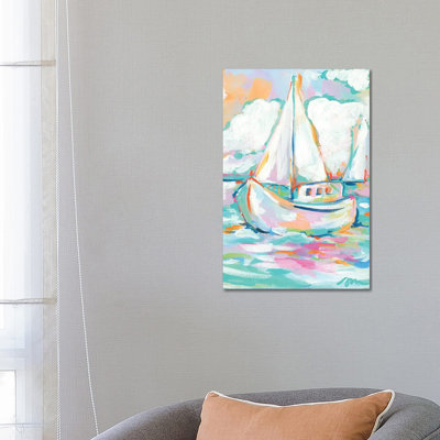 Pink Sea 1 Piece Wrapped Canvas Painting