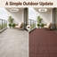 Dalles de terrasse emboîtables New Stone Texture 12 po x 12 po (paquet de 44) – Installation facile, brun
