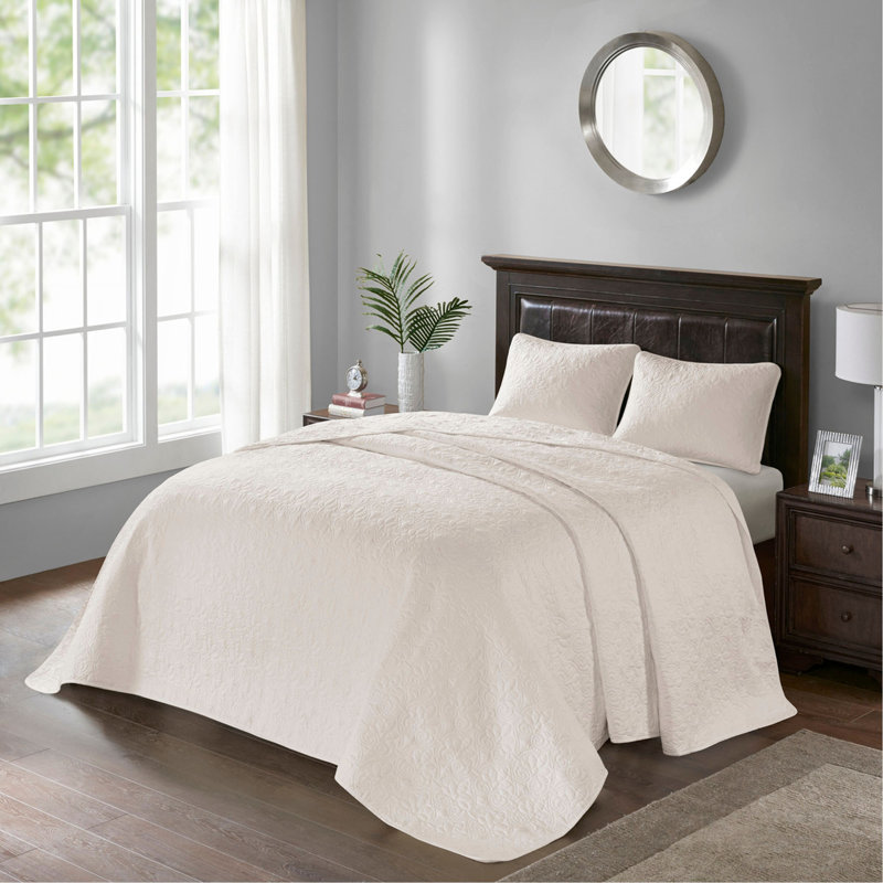 Ensemble de couvre-lit réversible crème grand