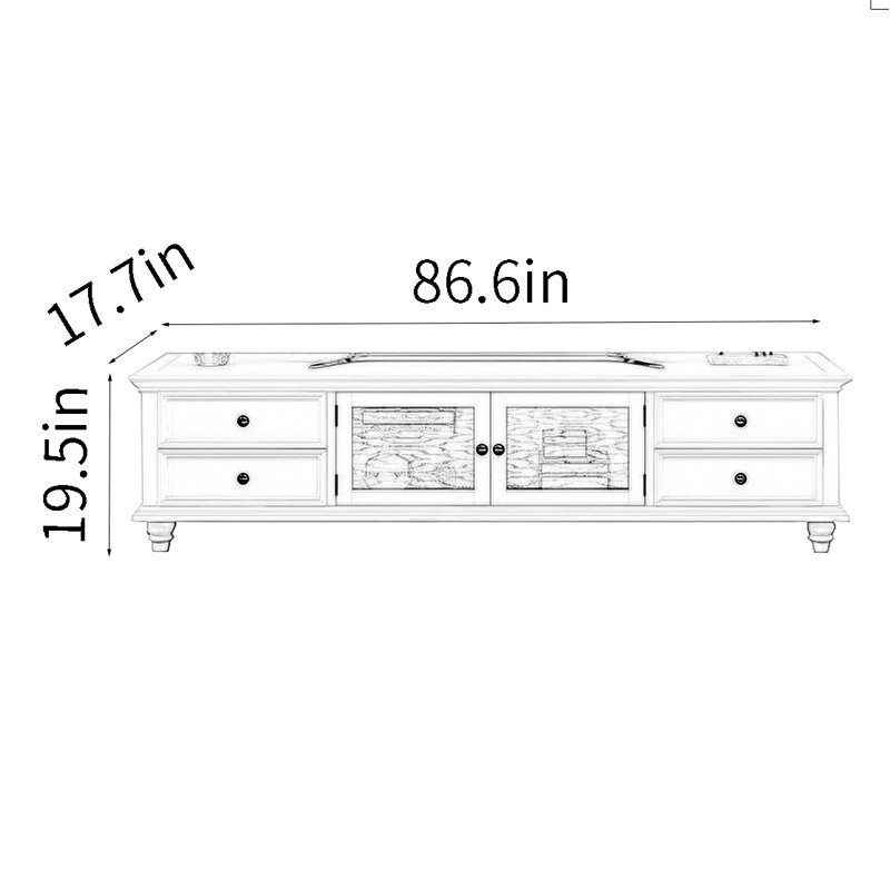 Meuble télé simple American, 86.6"
