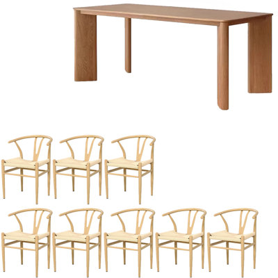 Nordic style simple solid wood dining table set
