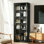 Armoire de rangement autoportante de 72 po de hauteur en métal noir, unité de cuisine polyvalente avec 5 tablettes réglables, armoire de rangement polyvalente pour l'organisation de la cuisine, du garde-manger et de la salle de bain