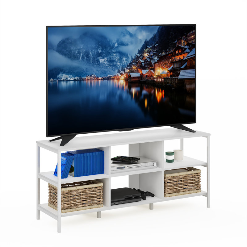 Rienk Unfinished TV Stand for TVs up to 60", Solid White/White