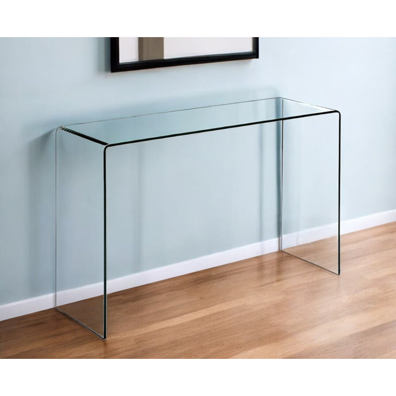 47" Clear Glass Block Console Table