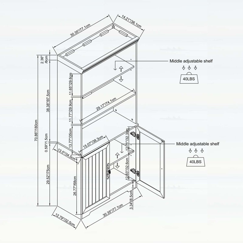 Grande armoire de rangement, Blanc