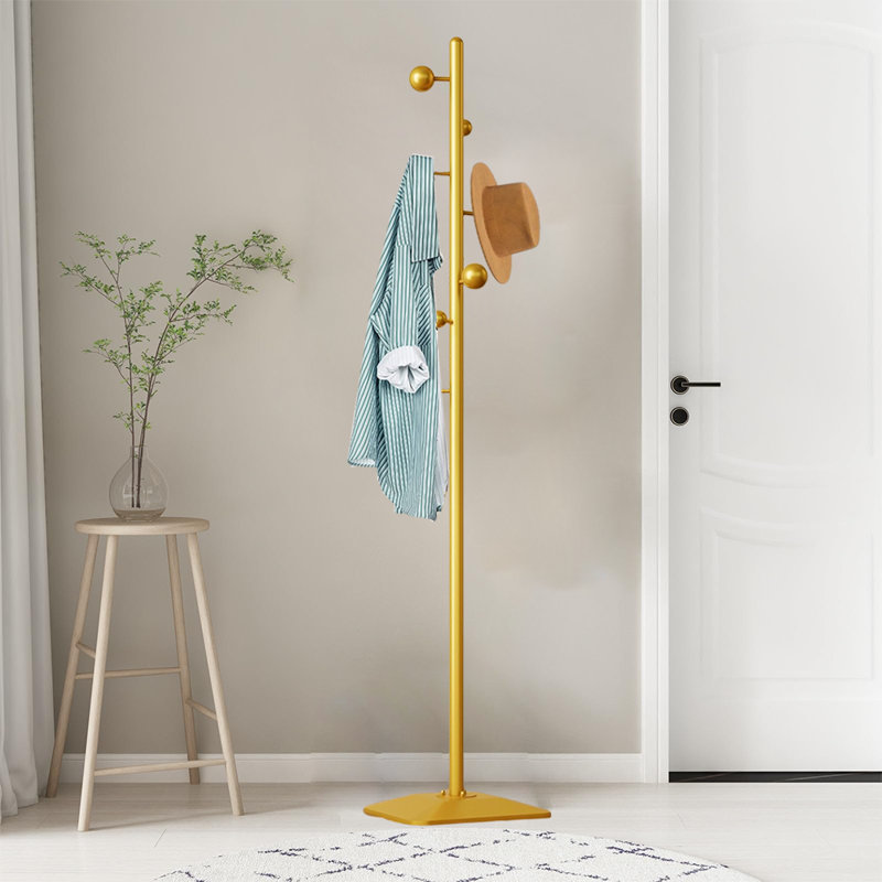 Freestanding Coat Rack For Bedroom, Entryway, Livingroom, Gold
