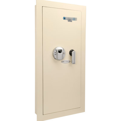 0.82 Cubic Ft Beige Wall Safe - Secure Storage With 120 Fingerprint Biometric And Mounting Options Left Opening Module Solid Construction