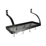 Gourmet Handcrafted Curved Arm Deep Bookshelf Wall Mounted Pot Rack
