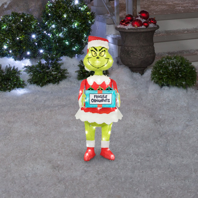 Sculpture de Noël en forme de guirlande lumineuse 3D avec boîte à ornements Dr. Seuss