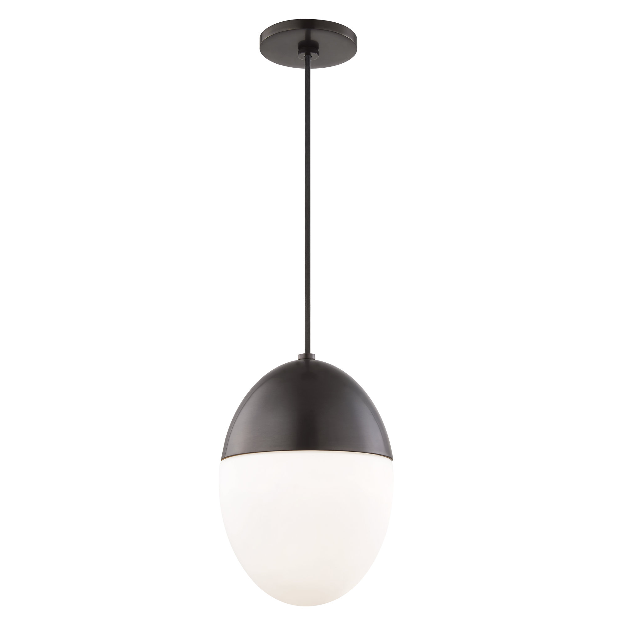Sanaria Single Light Glass Dimmable Pendant, Old Bronze, 15" H x 10" W x 10" D