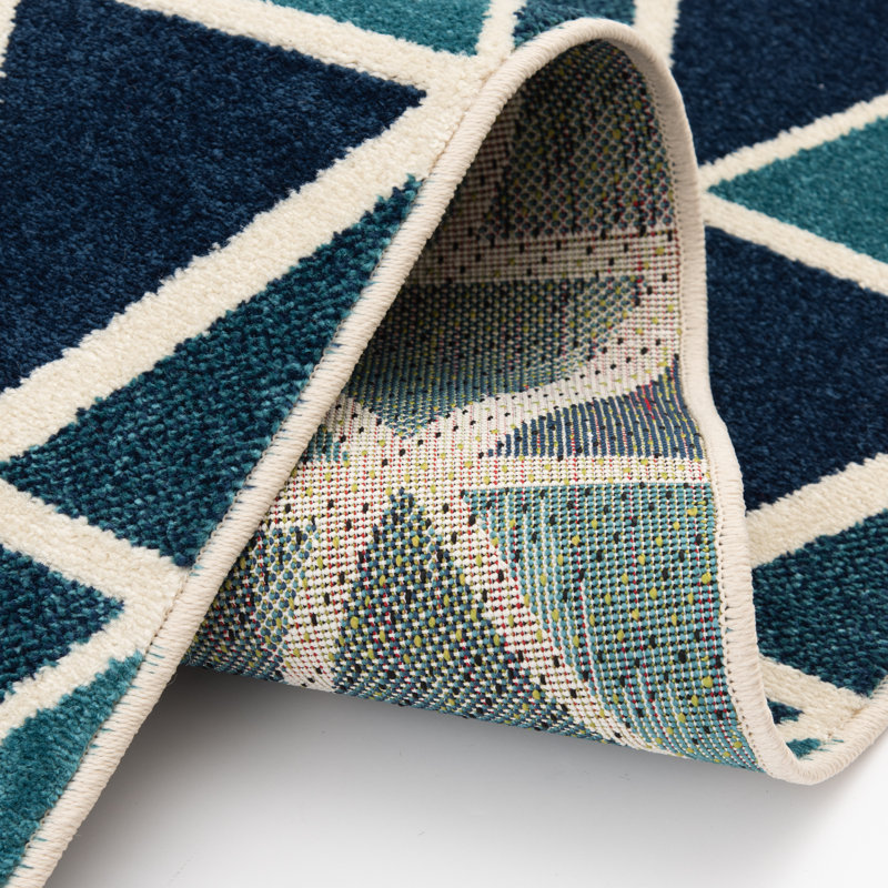 Tapis intérieur / extérieur bleu Laurinda, Rectangle 3 pi 3 po x 5 pi 3 po