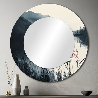 Miroir d'appoint mural blanc et noir Silent Ridge - Lake House