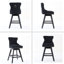  Tabourets de bar pivotants en velours avec pattes en bois et garniture chromée Leisure Style (ensemble de 2)-1301803281
