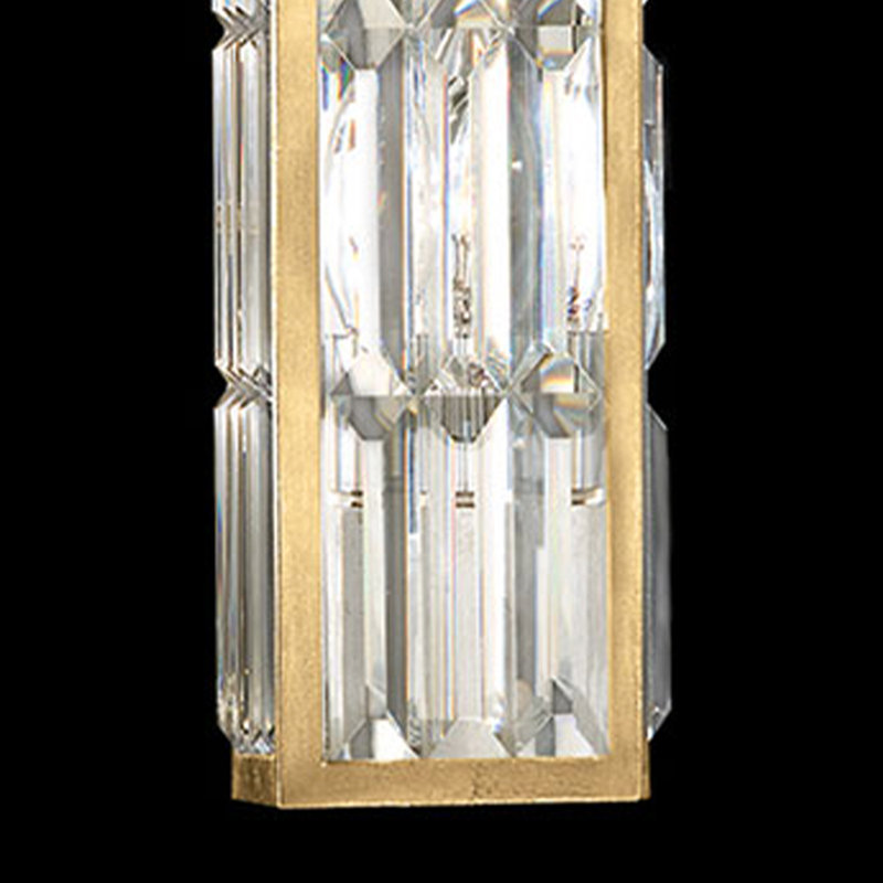 Luminaire carré en cristal 5 po, Or